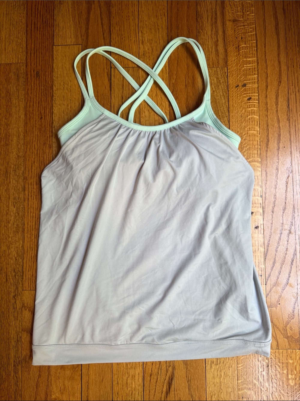 Athleta Women’s Mint and Light Gray Yoga Top - XS